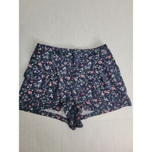 Abercrombie & Fitch Short Womens SZ 4 Dark Floral High Rise Fit Flare